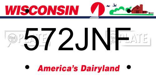 572JNF Wisconsin License Plate