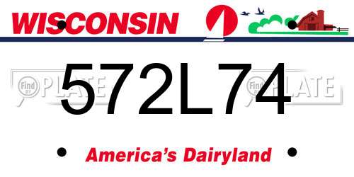 572L74 Wisconsin License Plate