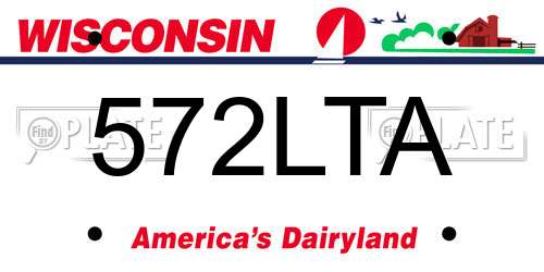 572LTA Wisconsin License Plate