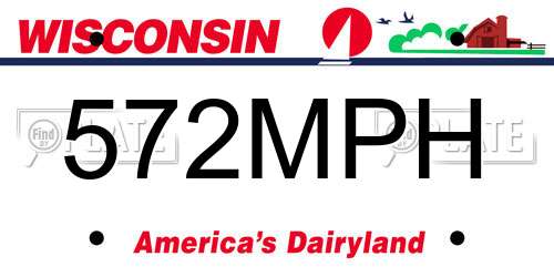 572MPH Wisconsin License Plate
