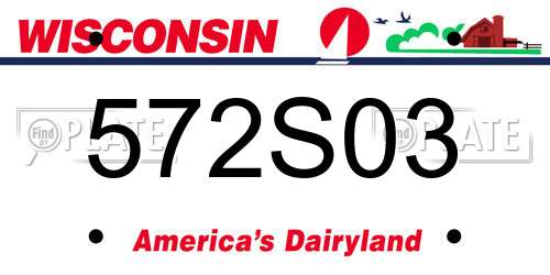 572S03 Wisconsin License Plate