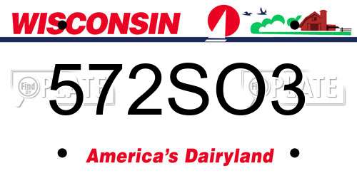 572SO3 Wisconsin License Plate