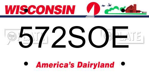 572SOE Wisconsin License Plate