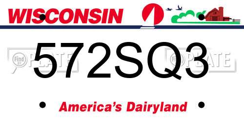 572SQ3 Wisconsin License Plate