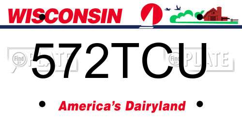 572TCU Wisconsin License Plate