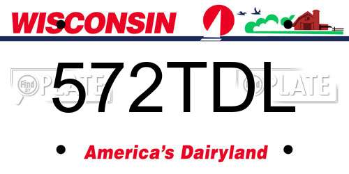 572TDL Wisconsin License Plate