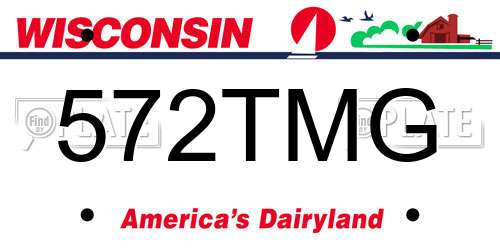 572TMG Wisconsin License Plate