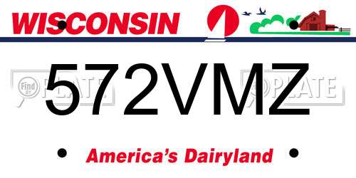 572VMZ Wisconsin License Plate
