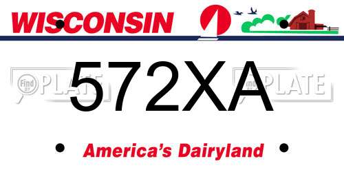572XA Wisconsin License Plate