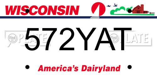 572YAT Wisconsin License Plate
