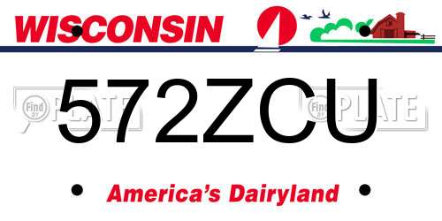 572ZCU Wisconsin License Plate