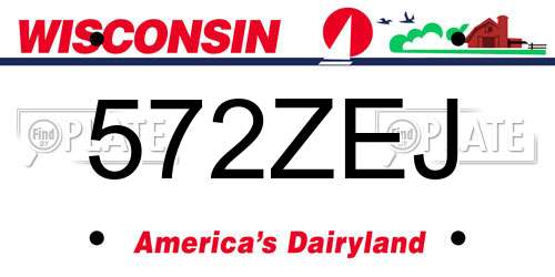572ZEJ Wisconsin License Plate