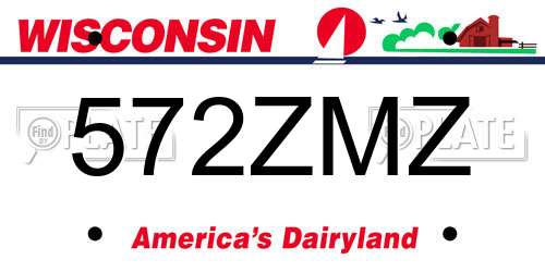 572ZMZ Wisconsin License Plate