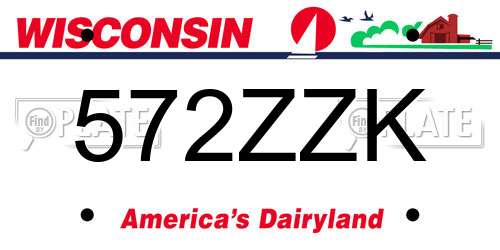 572ZZK Wisconsin License Plate