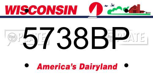 5738BP Wisconsin License Plate