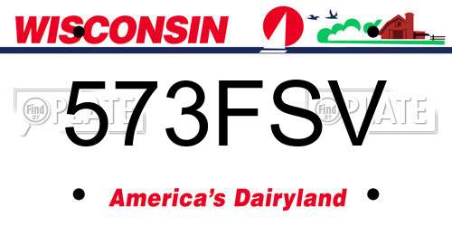 573FSV Wisconsin License Plate