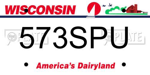 573SPU Wisconsin License Plate