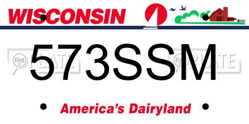573SSM Wisconsin License Plate