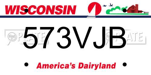 573VJB Wisconsin License Plate