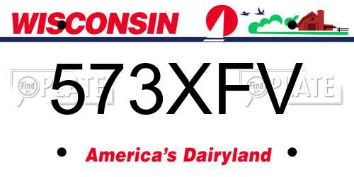 573XFV Wisconsin License Plate