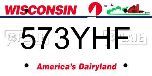 573YHF Wisconsin License Plate