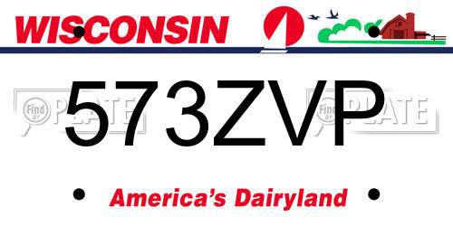 573ZVP Wisconsin License Plate