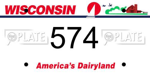 574 Wisconsin License Plate