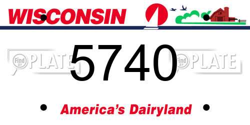 5740 Wisconsin License Plate