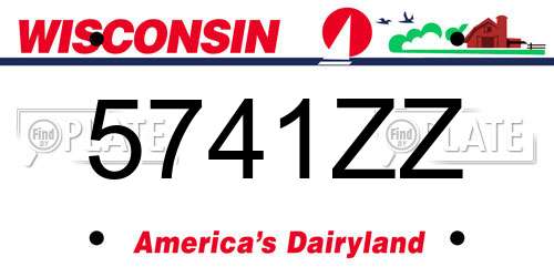 5741ZZ Wisconsin License Plate