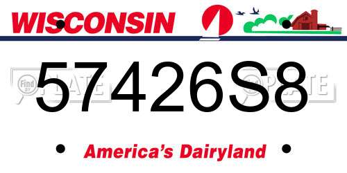 57426S8 Wisconsin License Plate