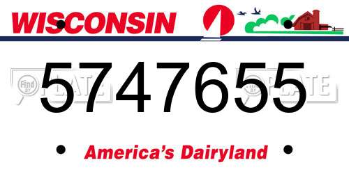 5747655 Wisconsin License Plate