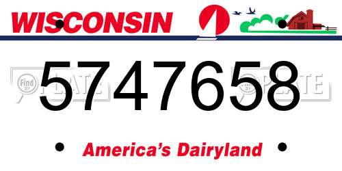 5747658 Wisconsin License Plate