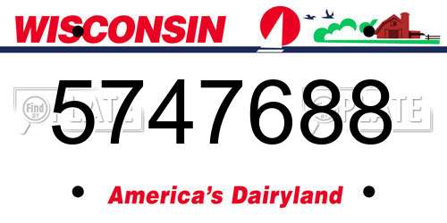 5747688 Wisconsin License Plate
