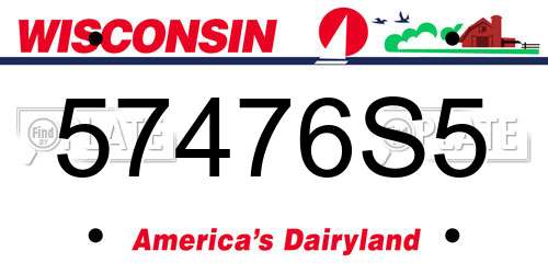 57476S5 Wisconsin License Plate
