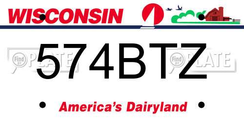574BTZ Wisconsin License Plate