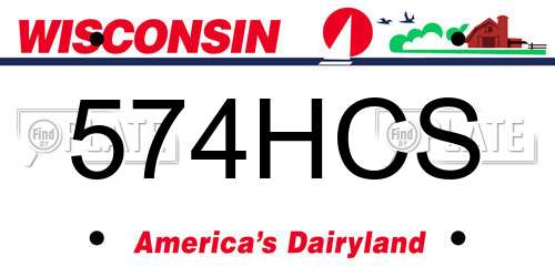 574HCS Wisconsin License Plate