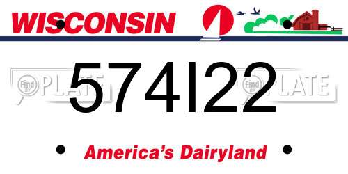 574I22 Wisconsin License Plate
