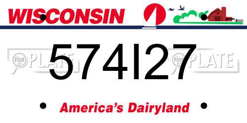 574I27 Wisconsin License Plate