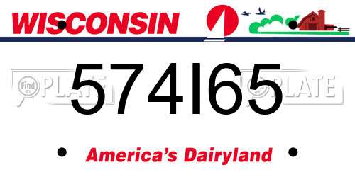 574I65 Wisconsin License Plate