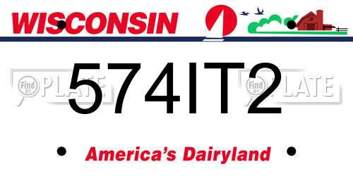 574IT2 Wisconsin License Plate