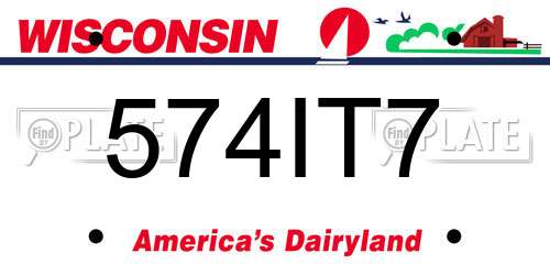 574IT7 Wisconsin License Plate