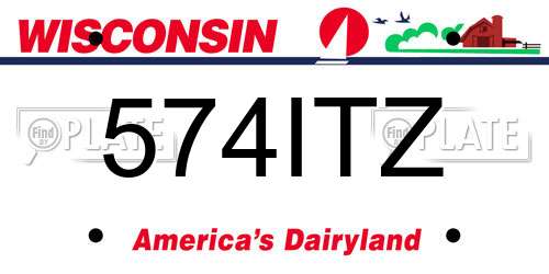 574ITZ Wisconsin License Plate