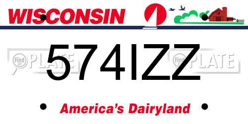 574IZZ Wisconsin License Plate