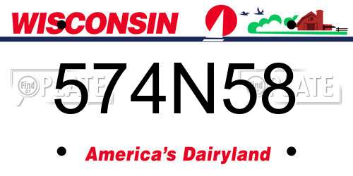 574N58 Wisconsin License Plate