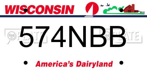 574NBB Wisconsin License Plate