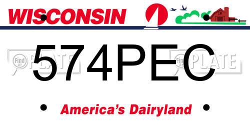 574PEC Wisconsin License Plate
