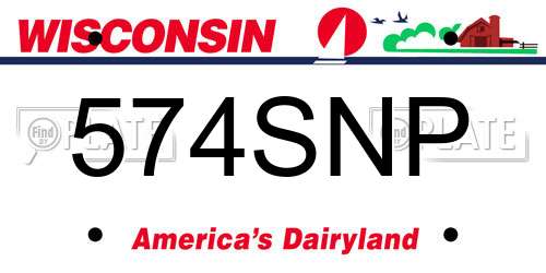 574SNP Wisconsin License Plate