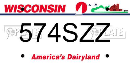 574SZZ Wisconsin License Plate