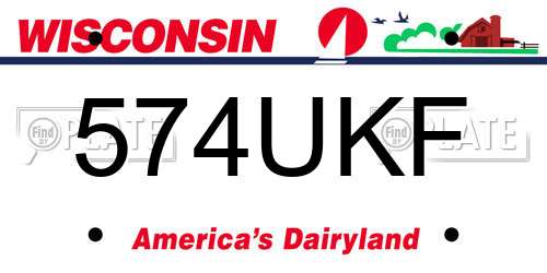 574UKF Wisconsin License Plate