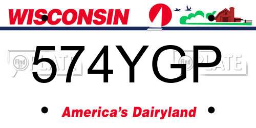 574YGP Wisconsin License Plate